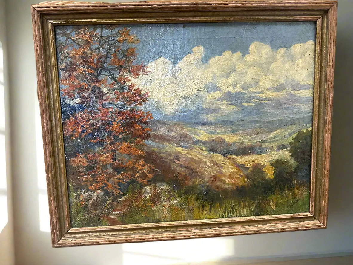 Landscape With Large Fall Will R Ellist Foliage Tree In Foreground 1