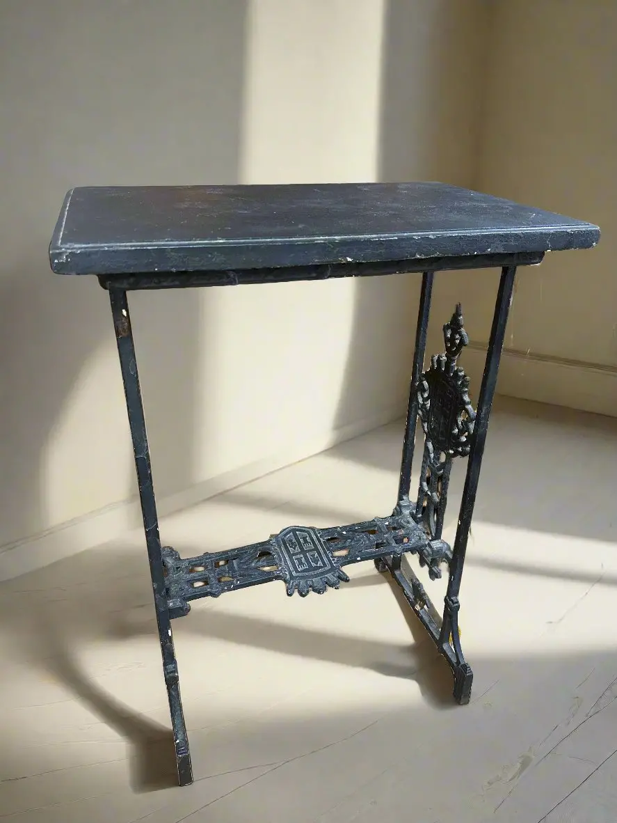 Cast Iron Table With Wood Top 1