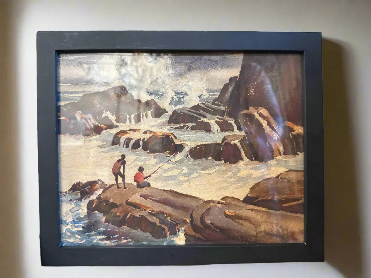 Water Color Painitng Fishing In The Surf 1
