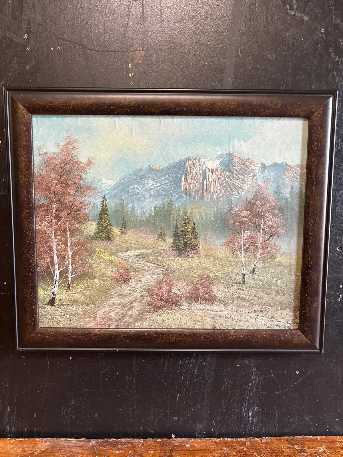 Small Mountain Landscape Signed Jeffry 1