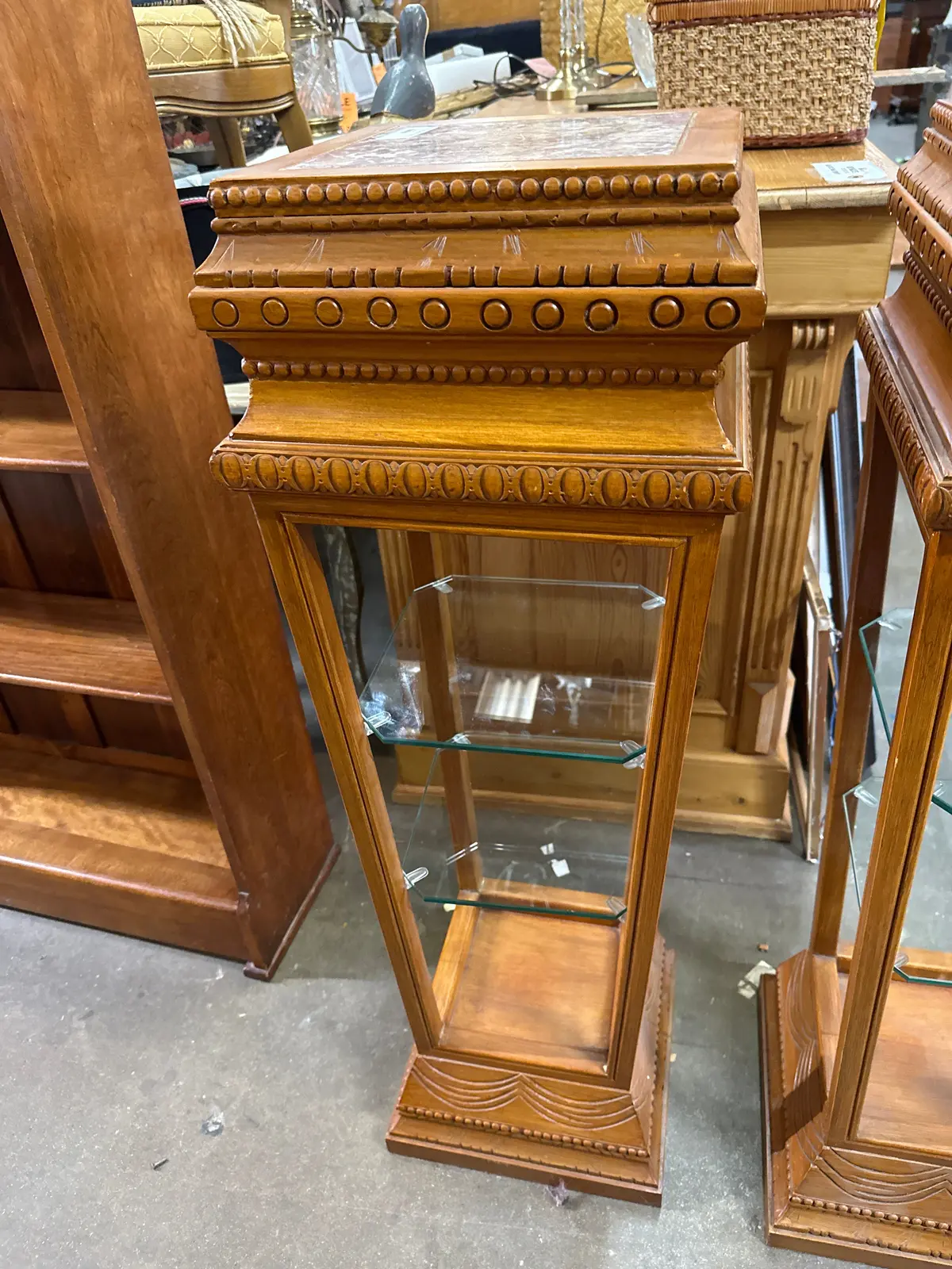 Marble Wood Pedestal 1