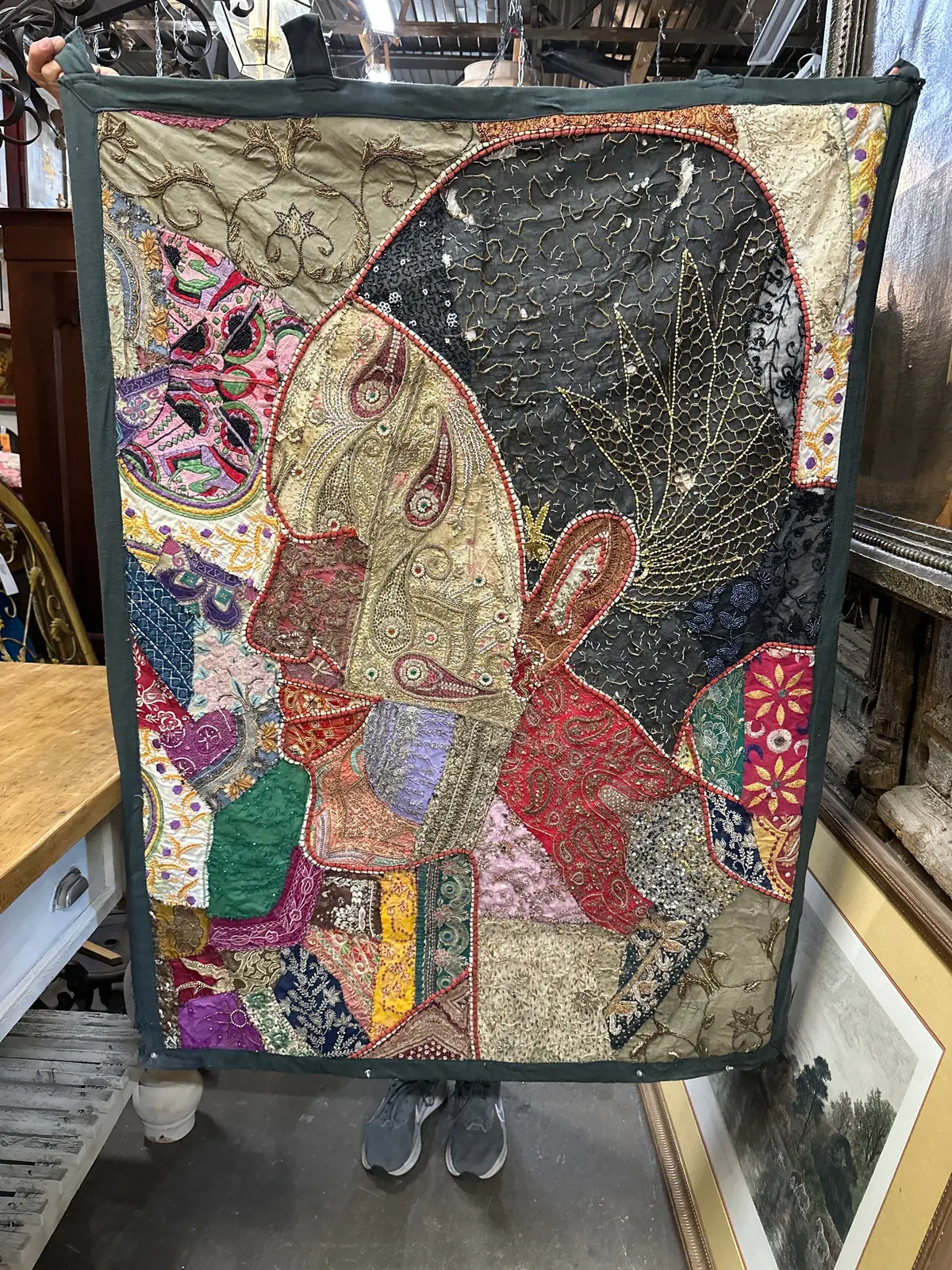 Large Textile Depicting A Woman's Face 1