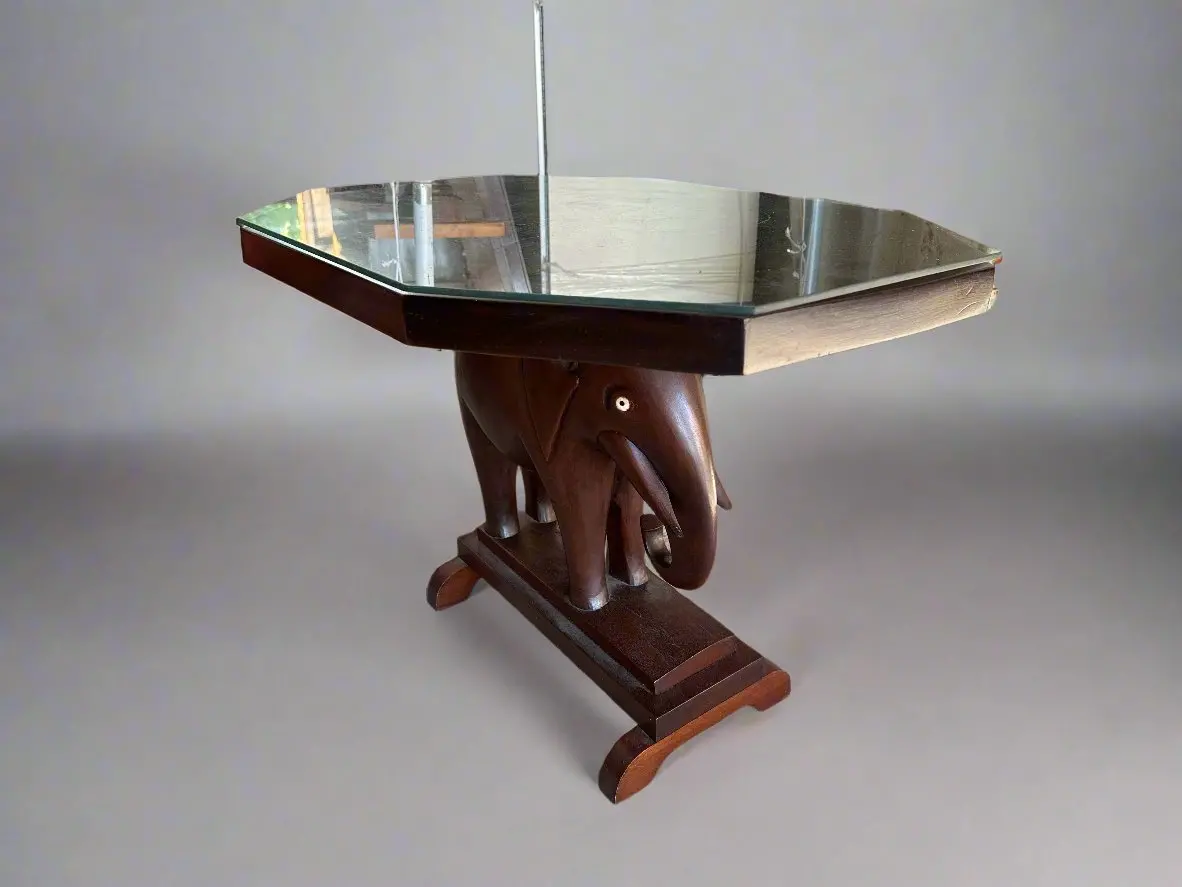 Mahogany Elephant Base Table 1