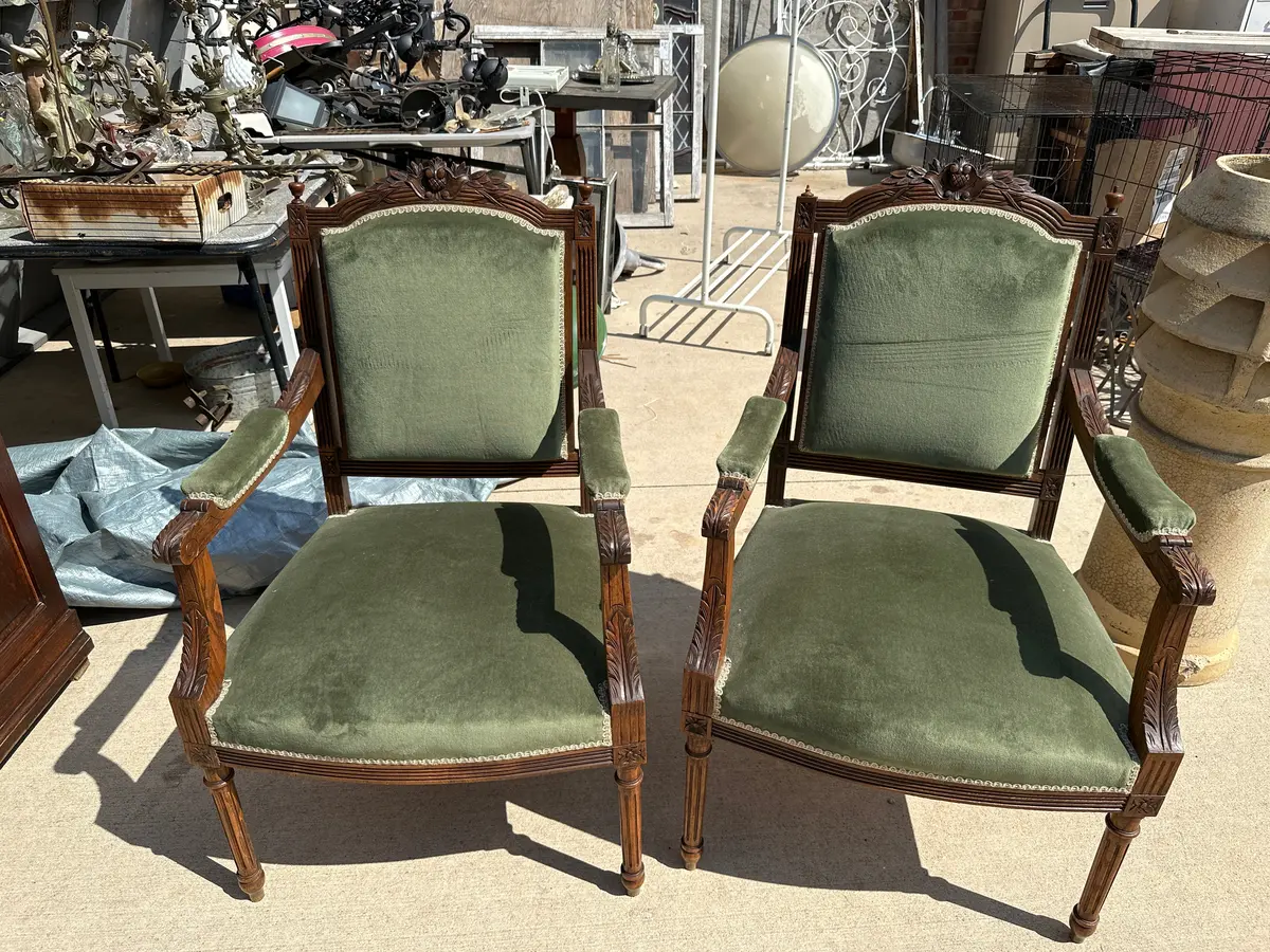 Pair Of Louis Xvi Mahogany Salon Armchairs 1