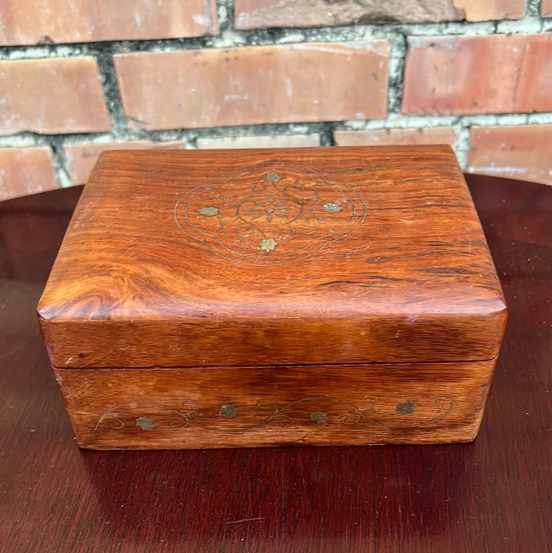 Wood Box With Brass Inlay 1