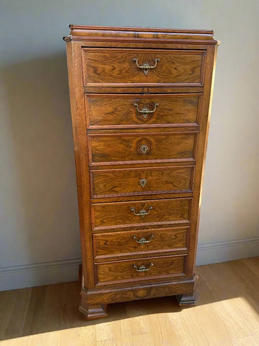 Abatant Louis Philippe Burled Secretary Chest 1