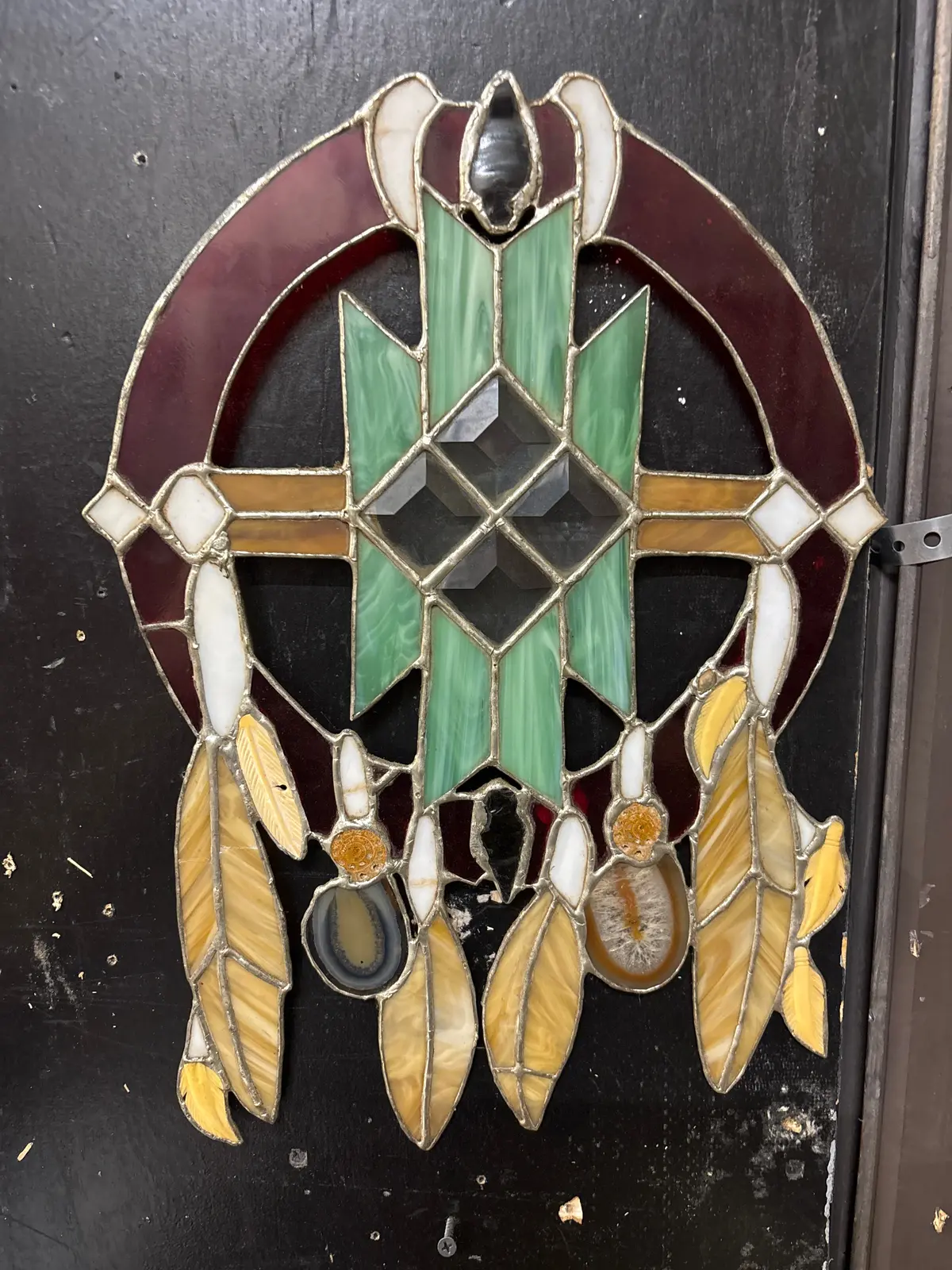Stained Glass Indian Motif With Wall Hanging 1