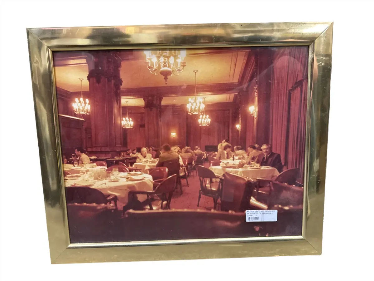 Medium Brass Modern Frame With Photo Of Dining Hall 1