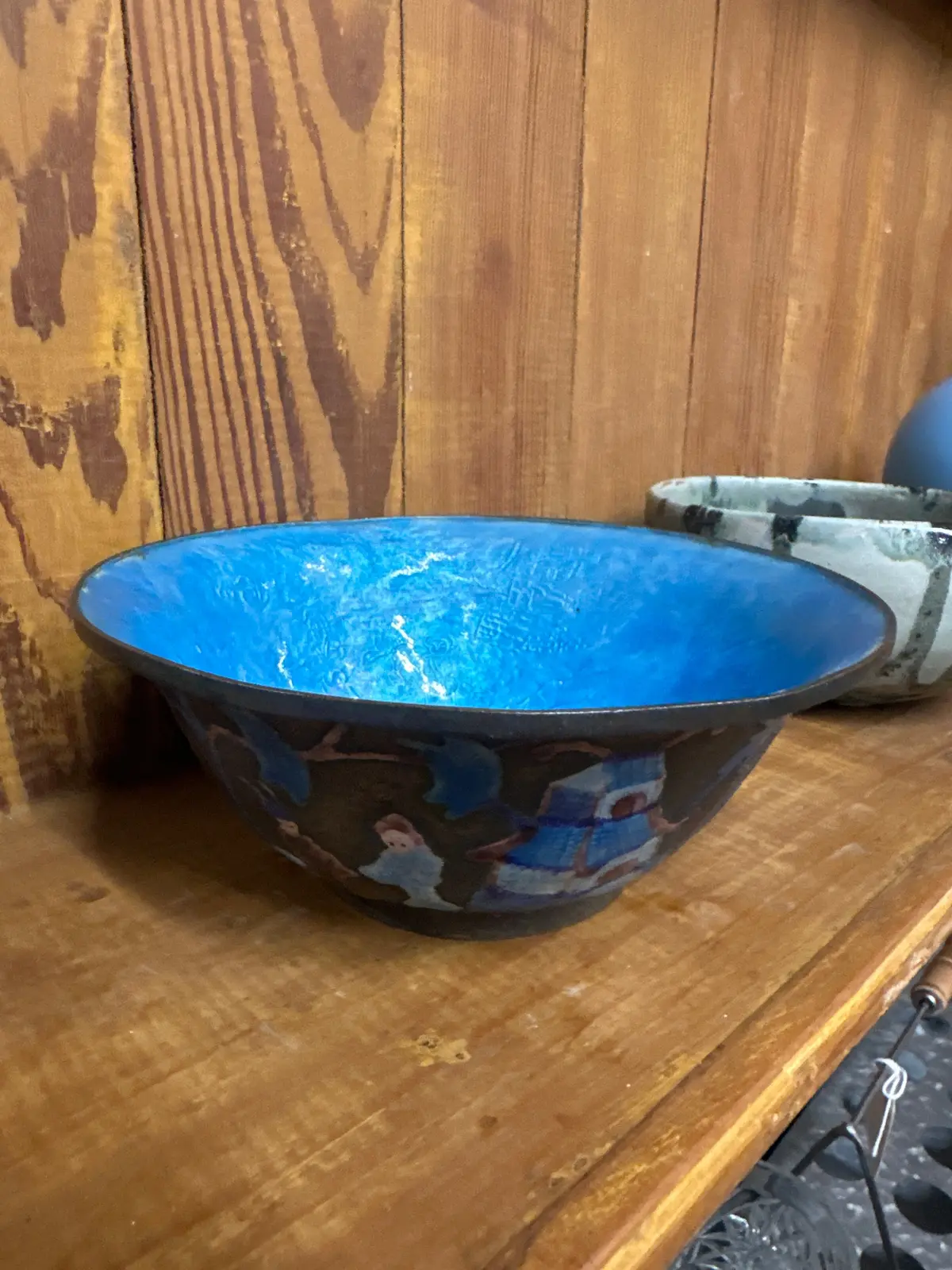 Small Bright Blue Cloisonne Bowl 1