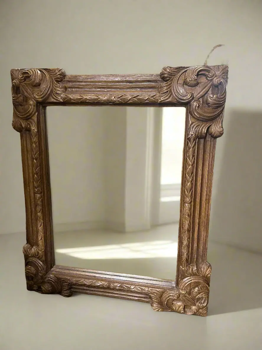 Carved Wood Framed Mirror 1