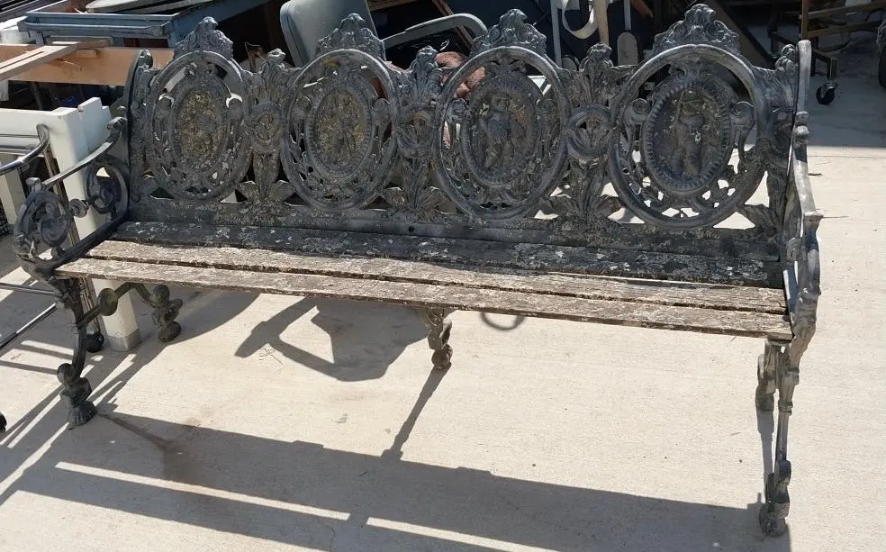 Large Cast Aluminum Garden Bench 1
