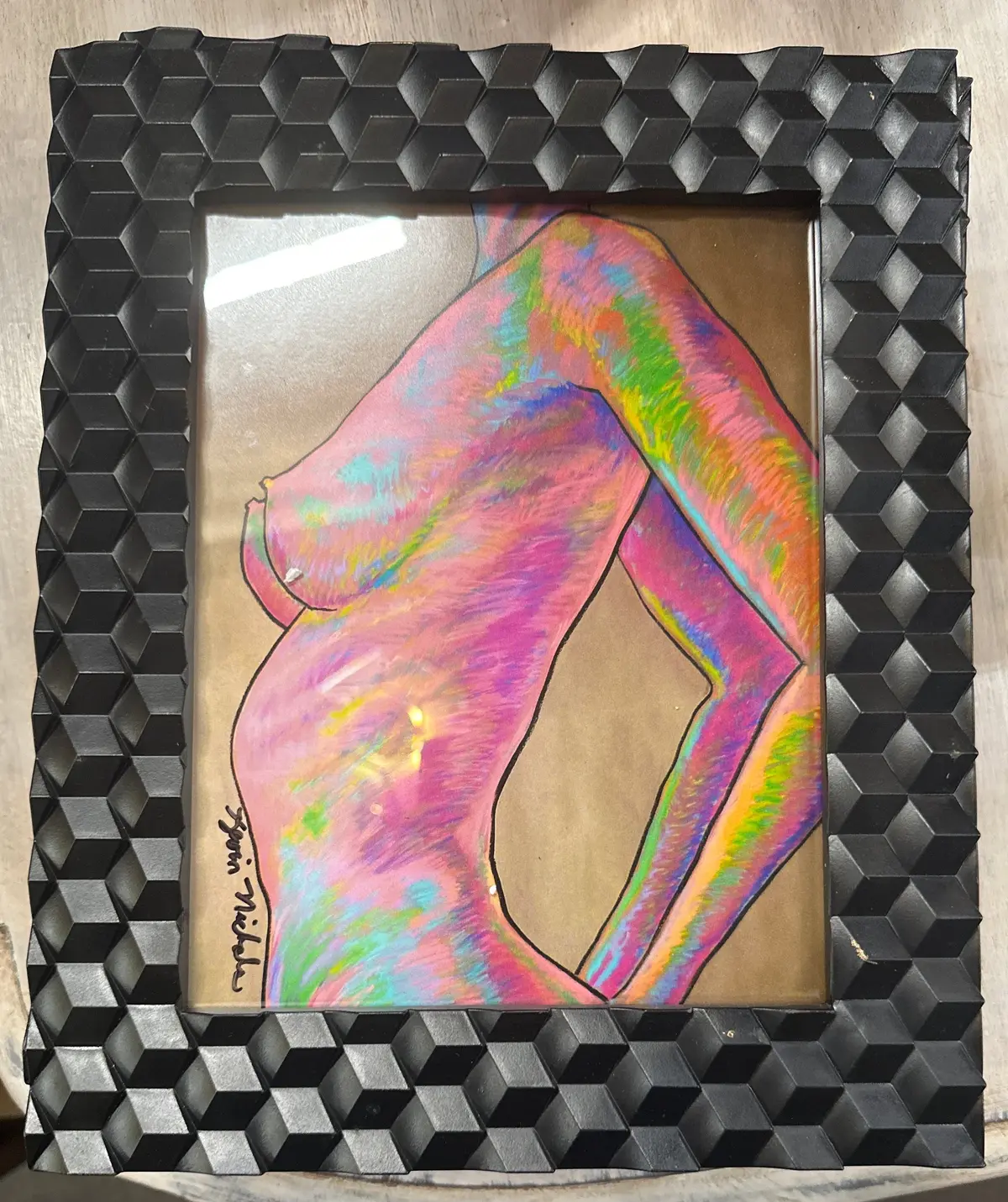 Pink Nude Painting Of Woman 1
