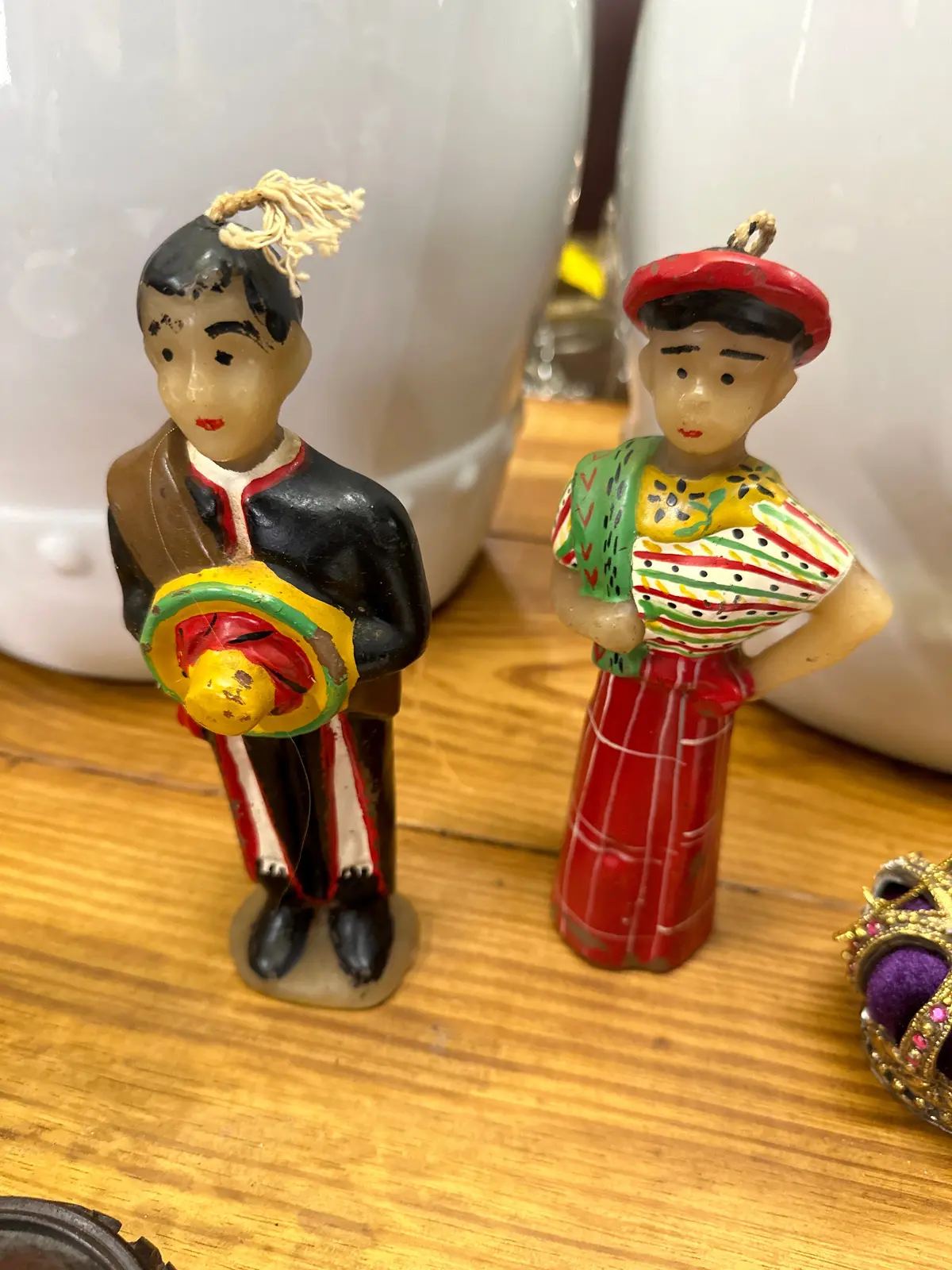 Pair Of Guatemalan Figural Candles 1