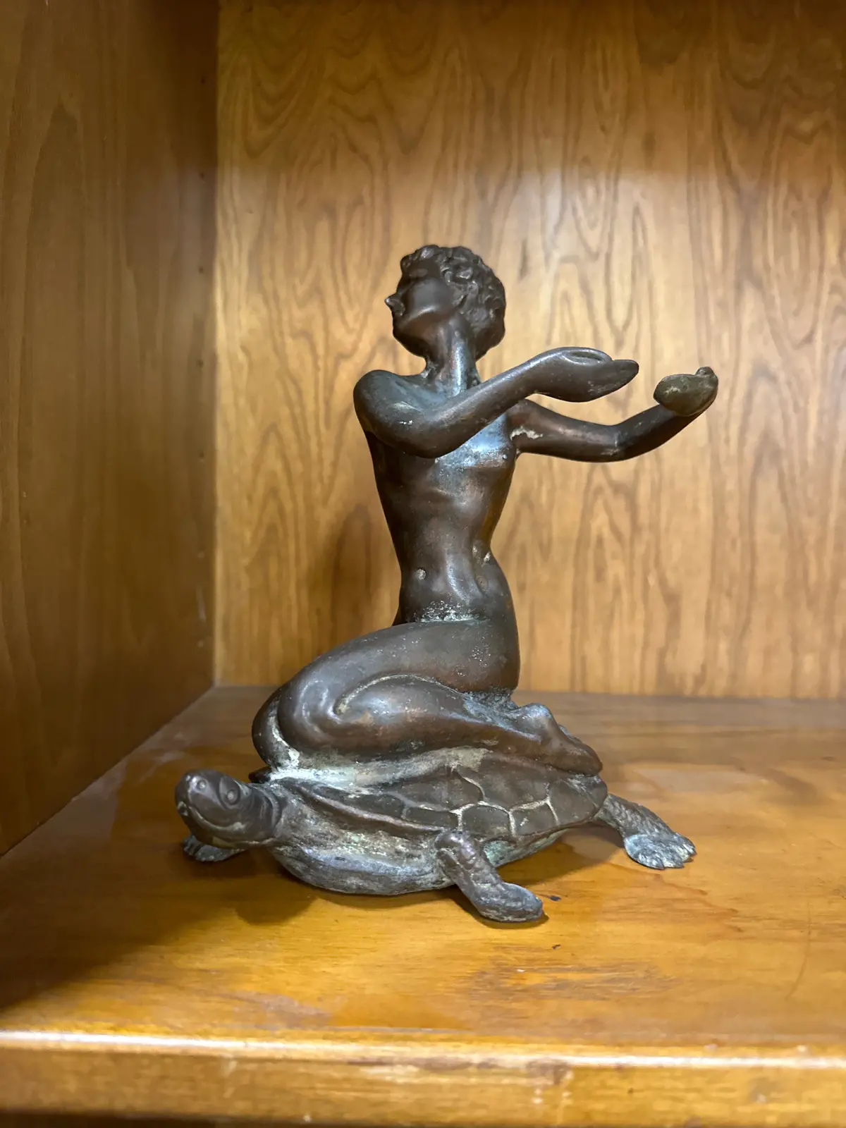 Spelter Nude Woman On Tortoise 1