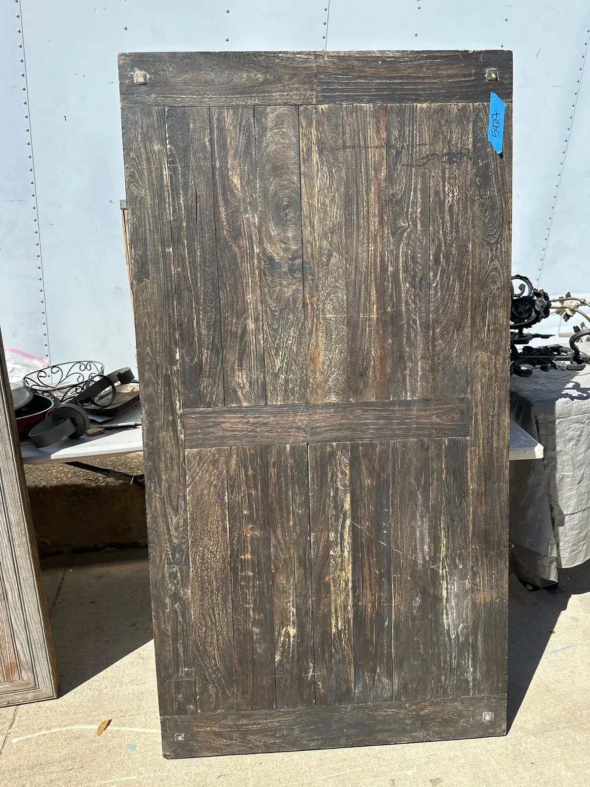 Primitive Dark Wood Table Top 1