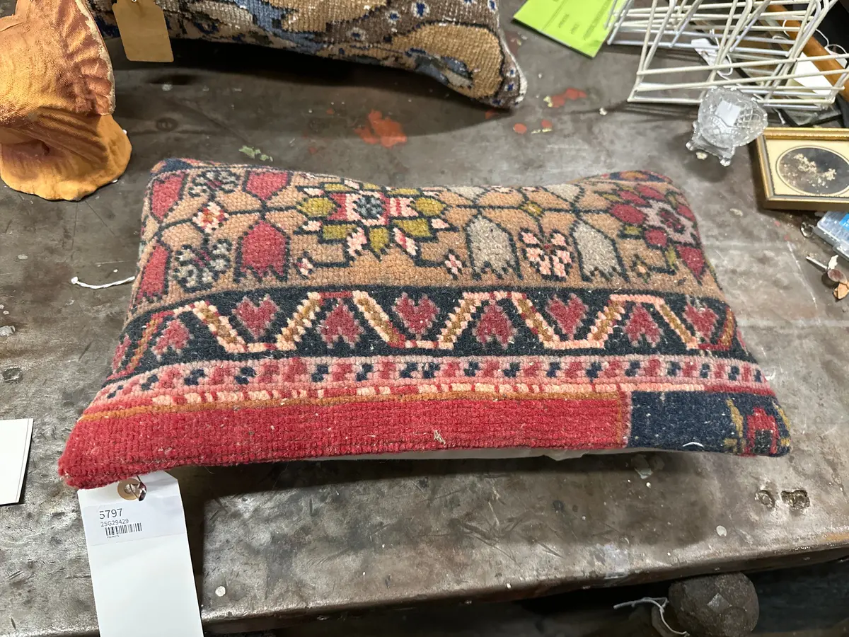 Rectangular Red Tapestry Pillow 1