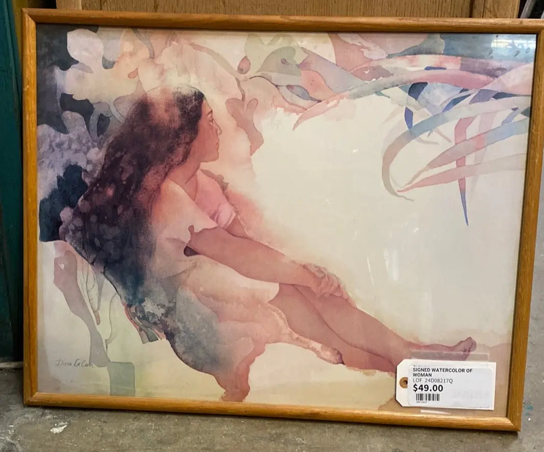 Signed Watercolor Of Woman 1