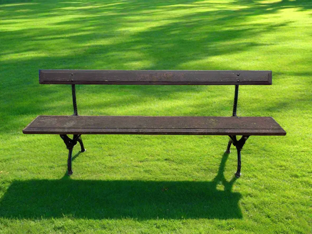 Iron And Wood Park Bench 1