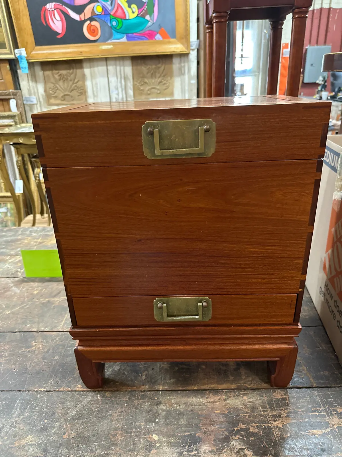 Asian Brass And Mahogany Campaign Chest 1