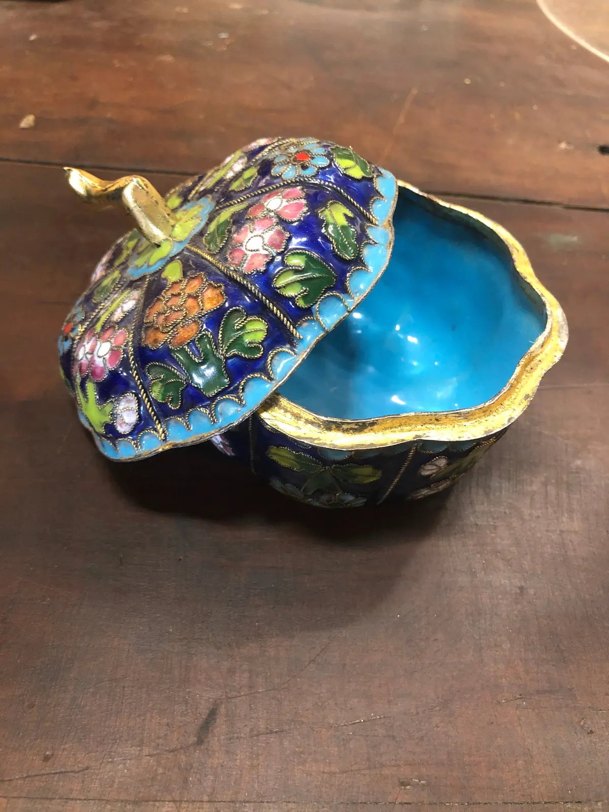 Blue Pumpkin Enamled Box 1