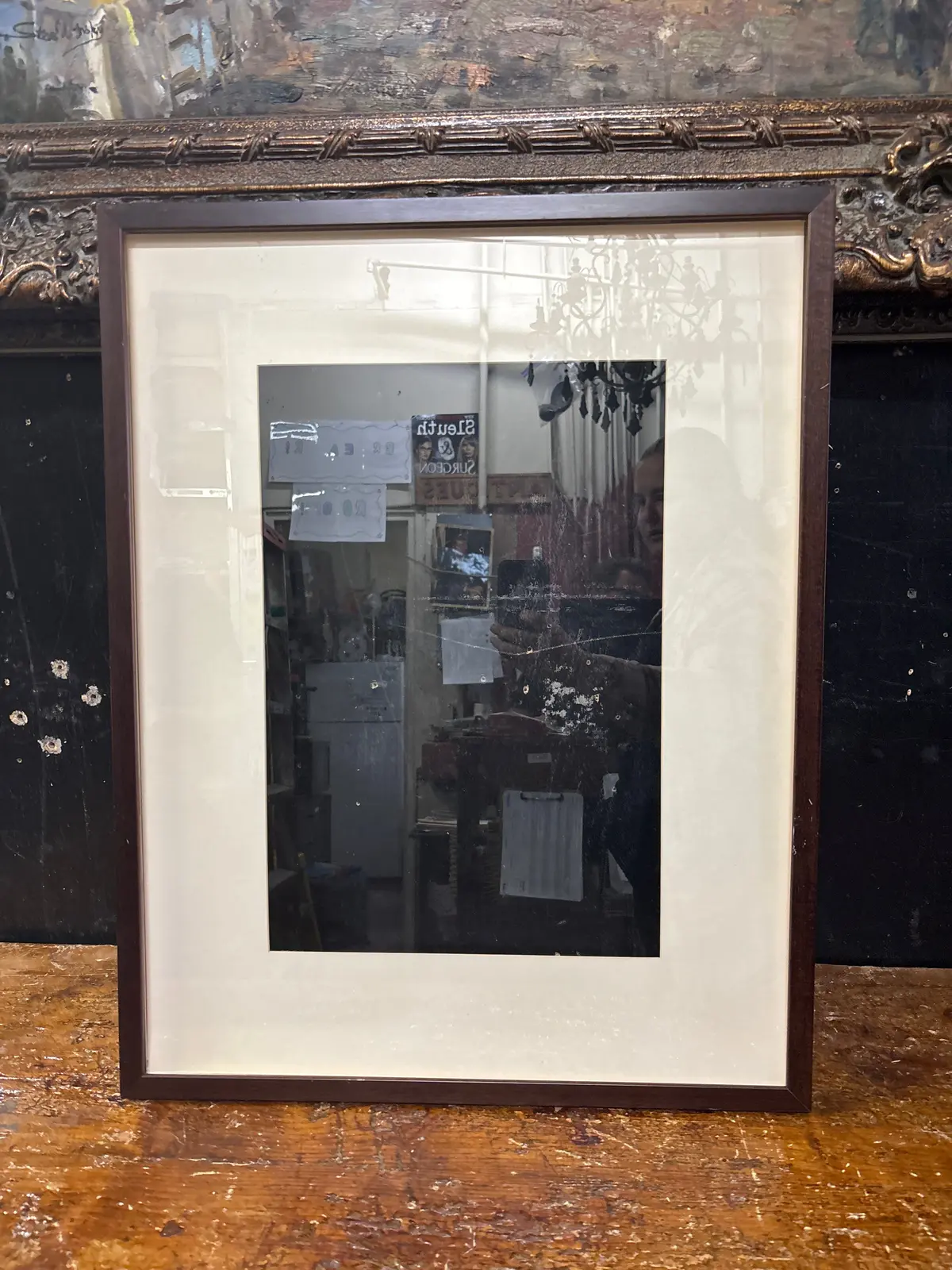 Modern Mahogany Frame With Thick White Matte 1