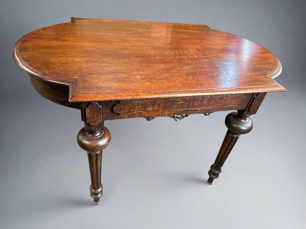 Transitional Oak Curved Ends Table 1
