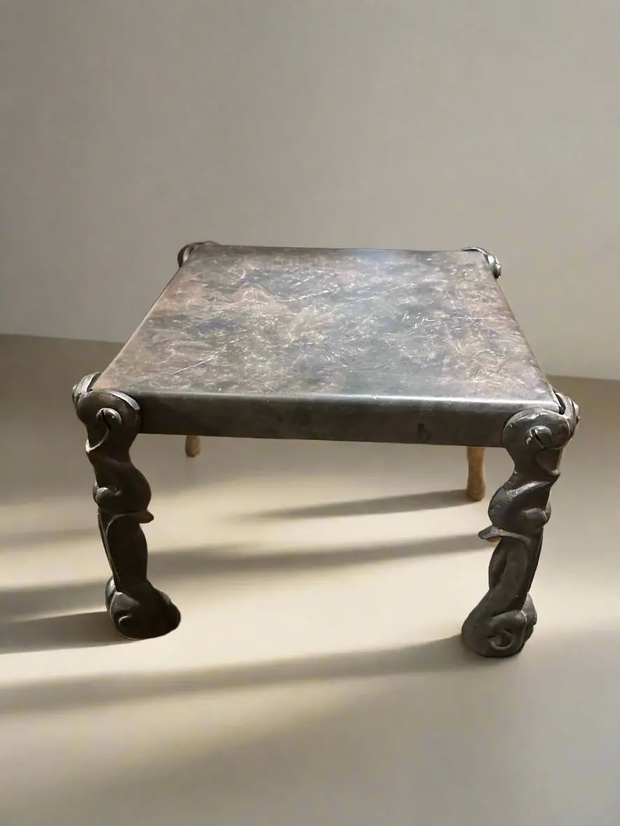 Small Square Metal Stool 1