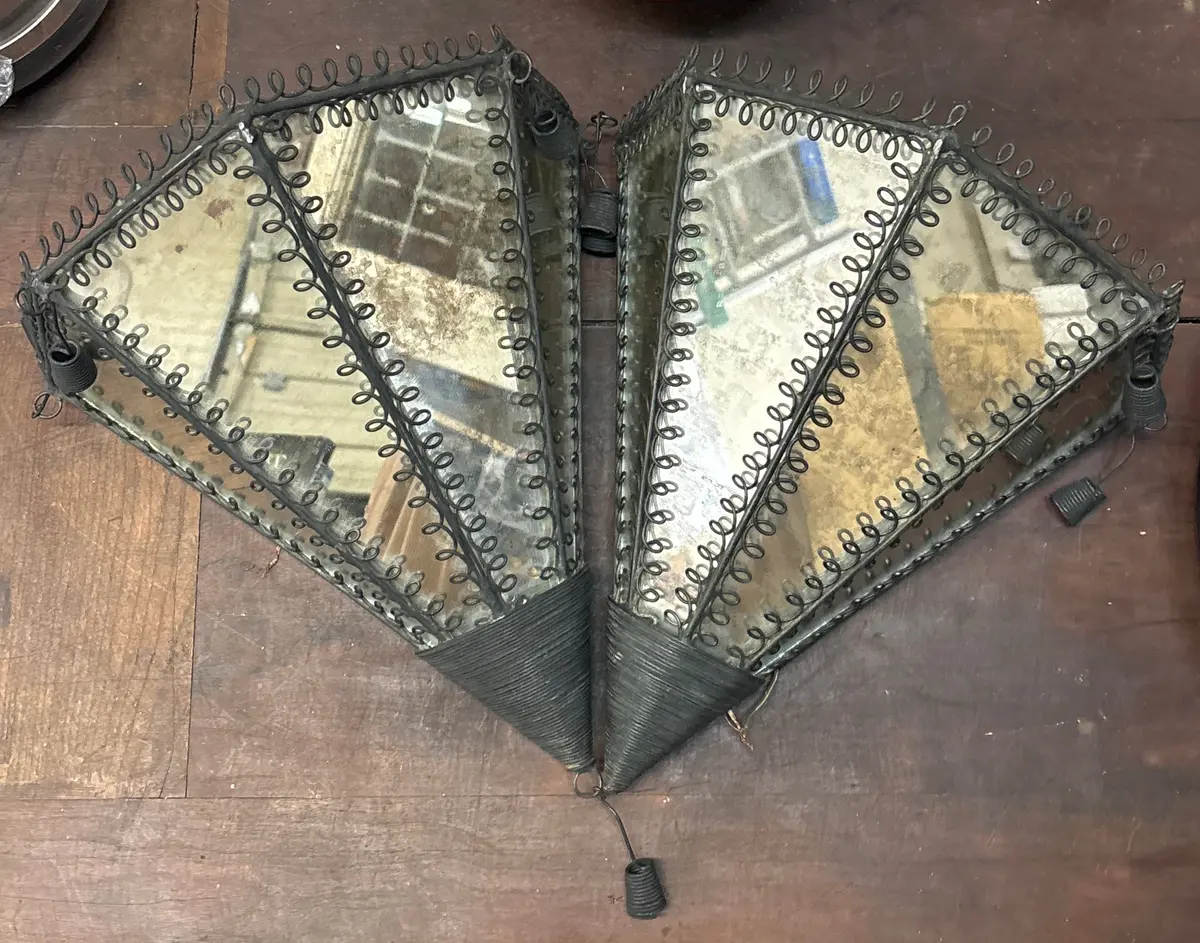 Pair Of Mirrored Sconces 1