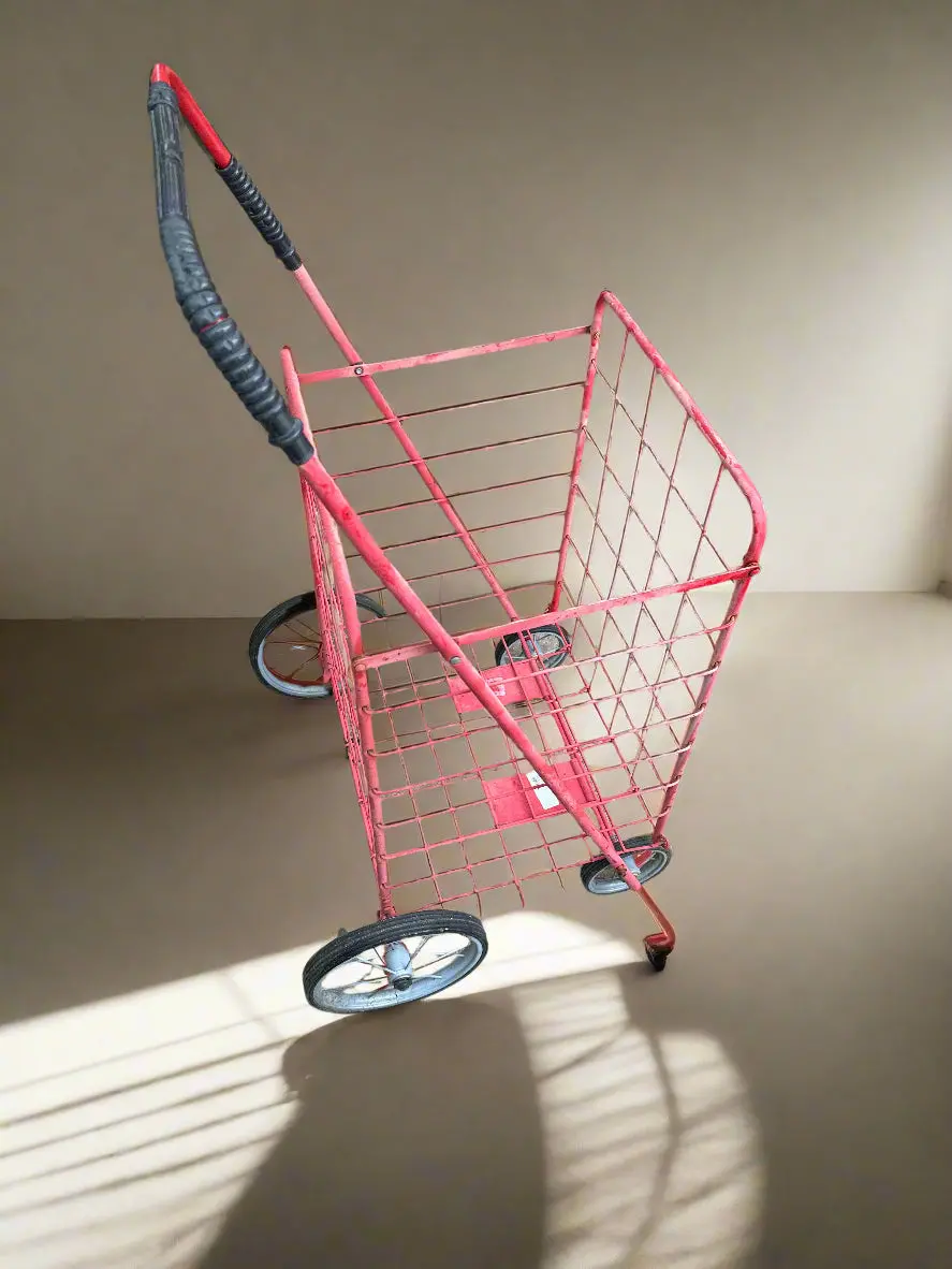 Vintage Red Shoppers Cart 1