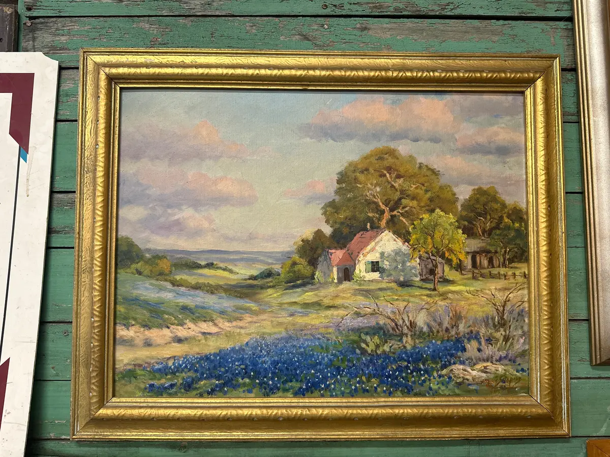 Hill Country Blue Bonnet Oil On Board Painting By Mary Shepherd 1