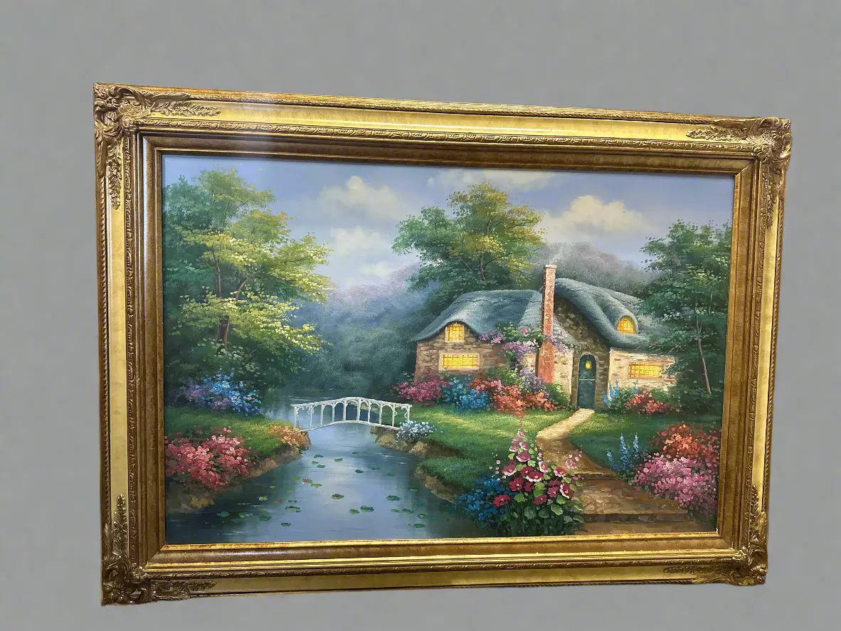 Bright Colors Cottswold Cottage By Stream With Bridge 1