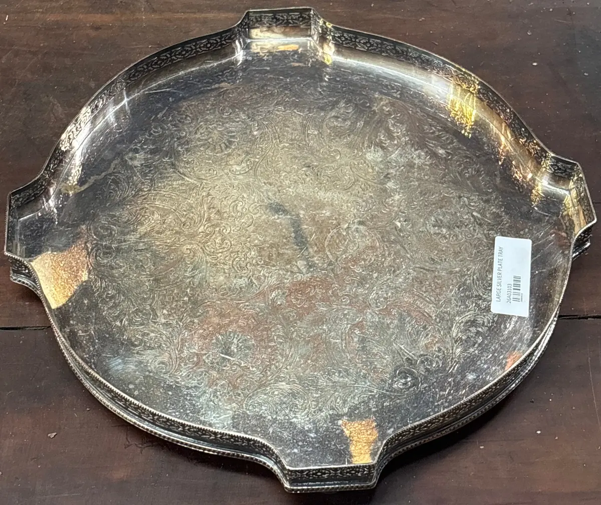 Large Silver Plate Tray 1