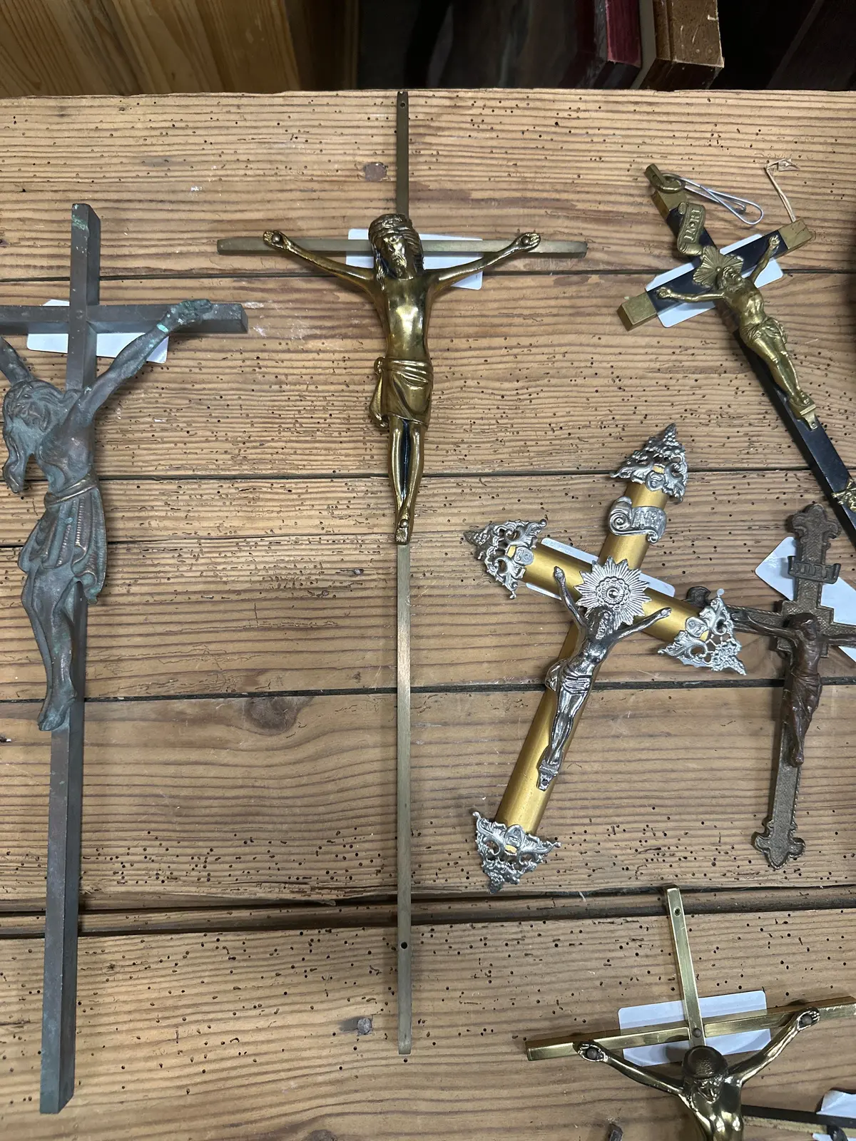 Medium Modern Brass Crucifix 1