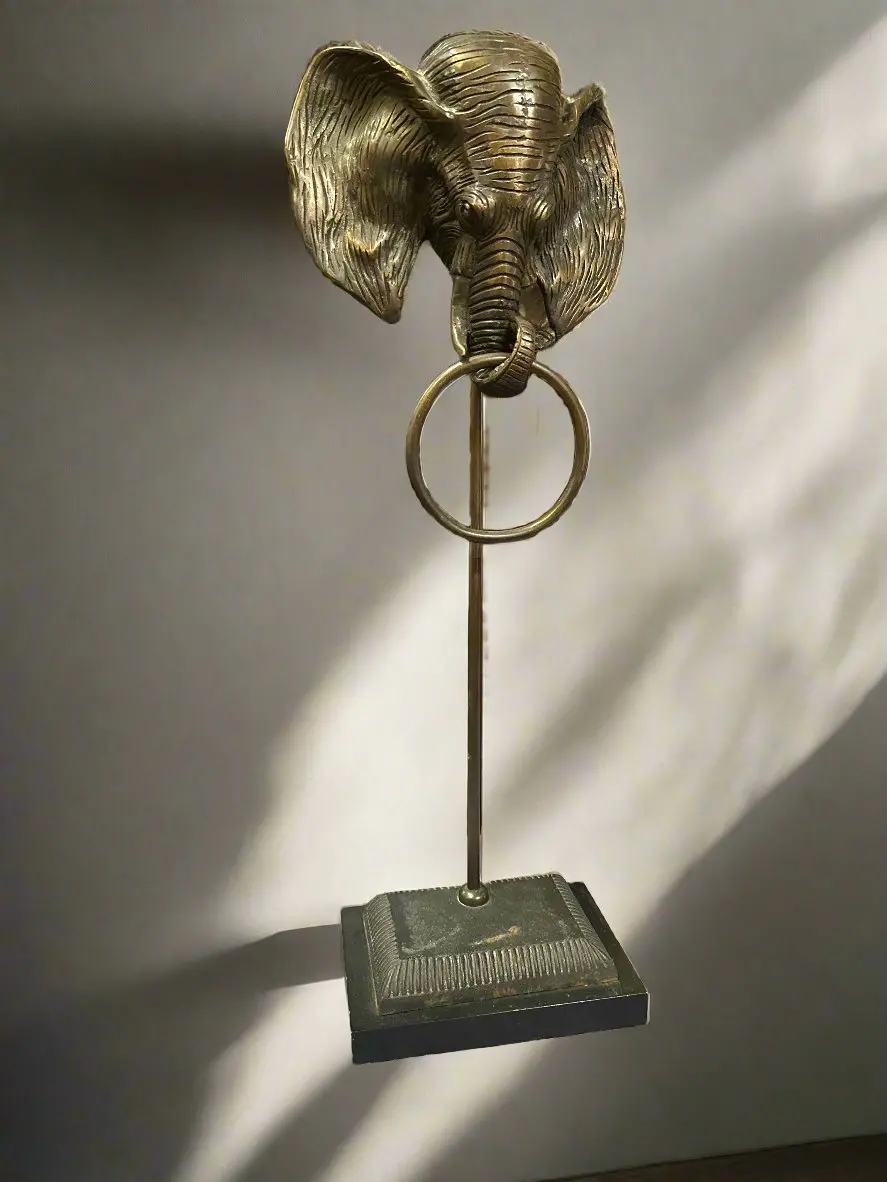 Bronze Elephant Head Towel Holder 1