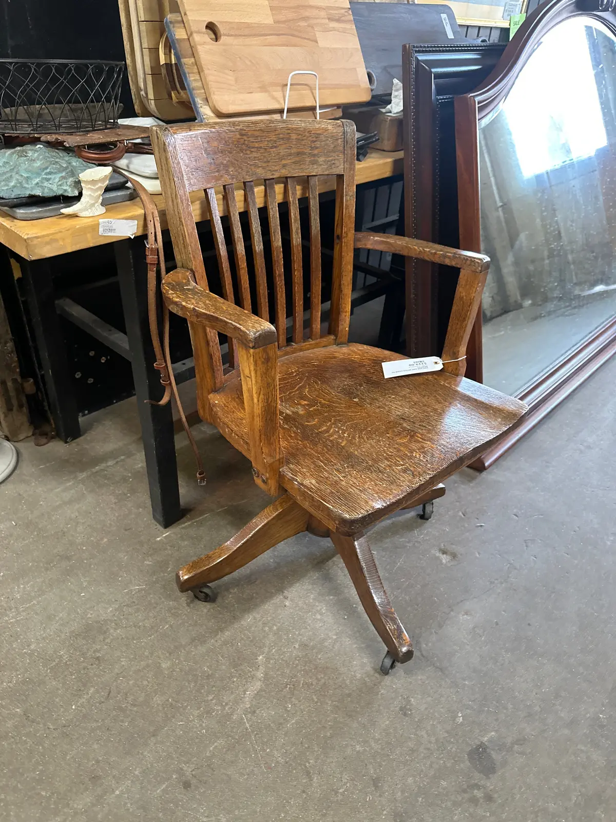 Vintage Oak Office Chair By Murphy 1