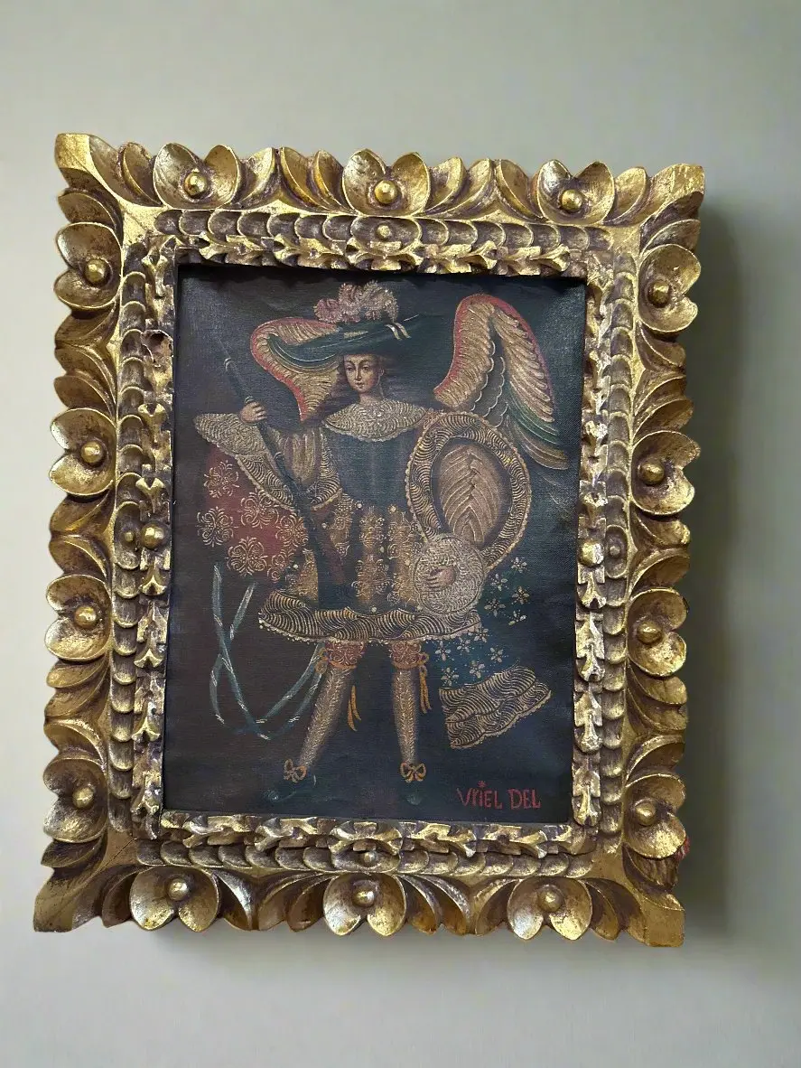 Gilt Framed Retablo  On Canvas 1