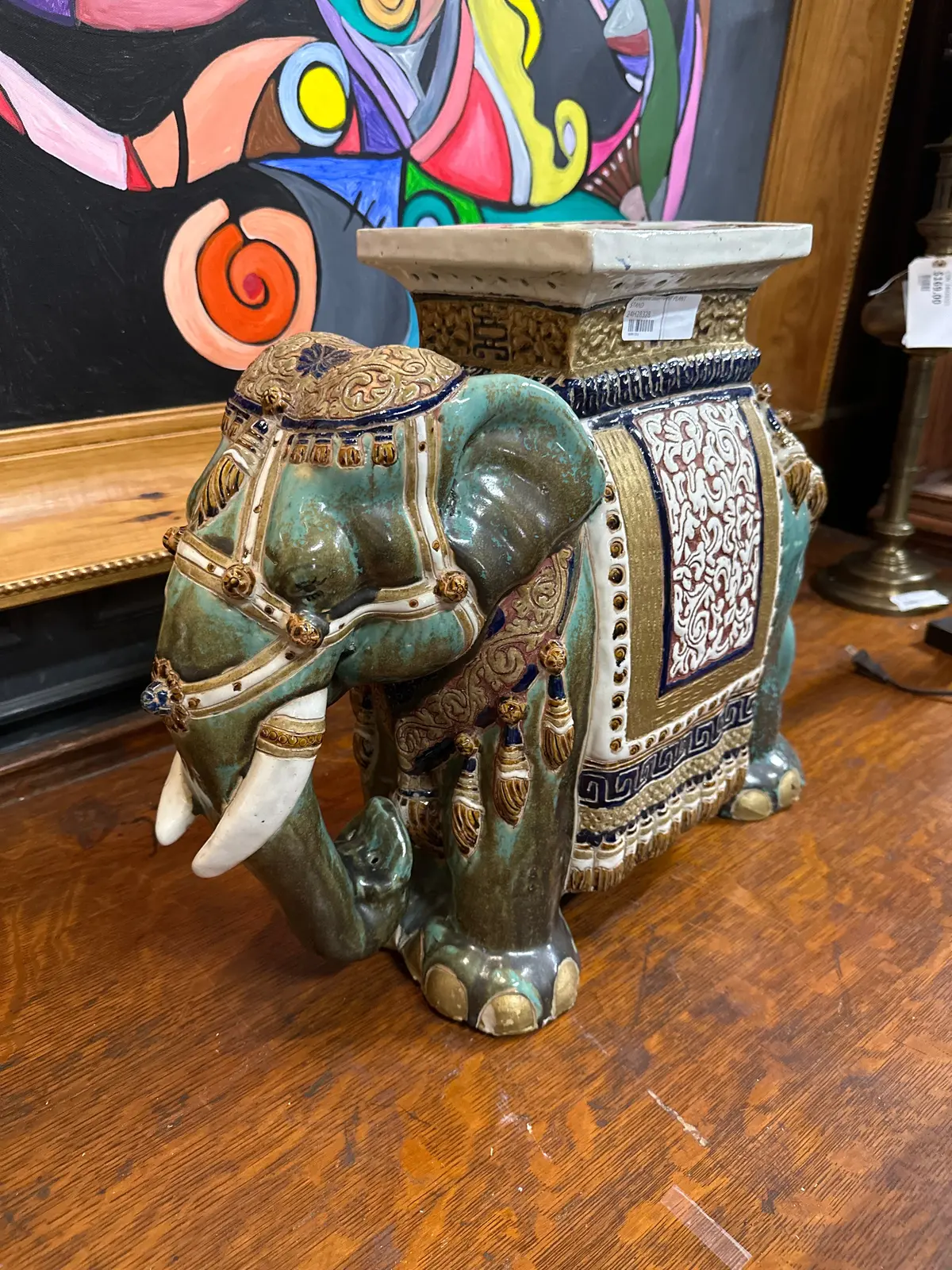 Ceramic Elephant Plant Stand 1