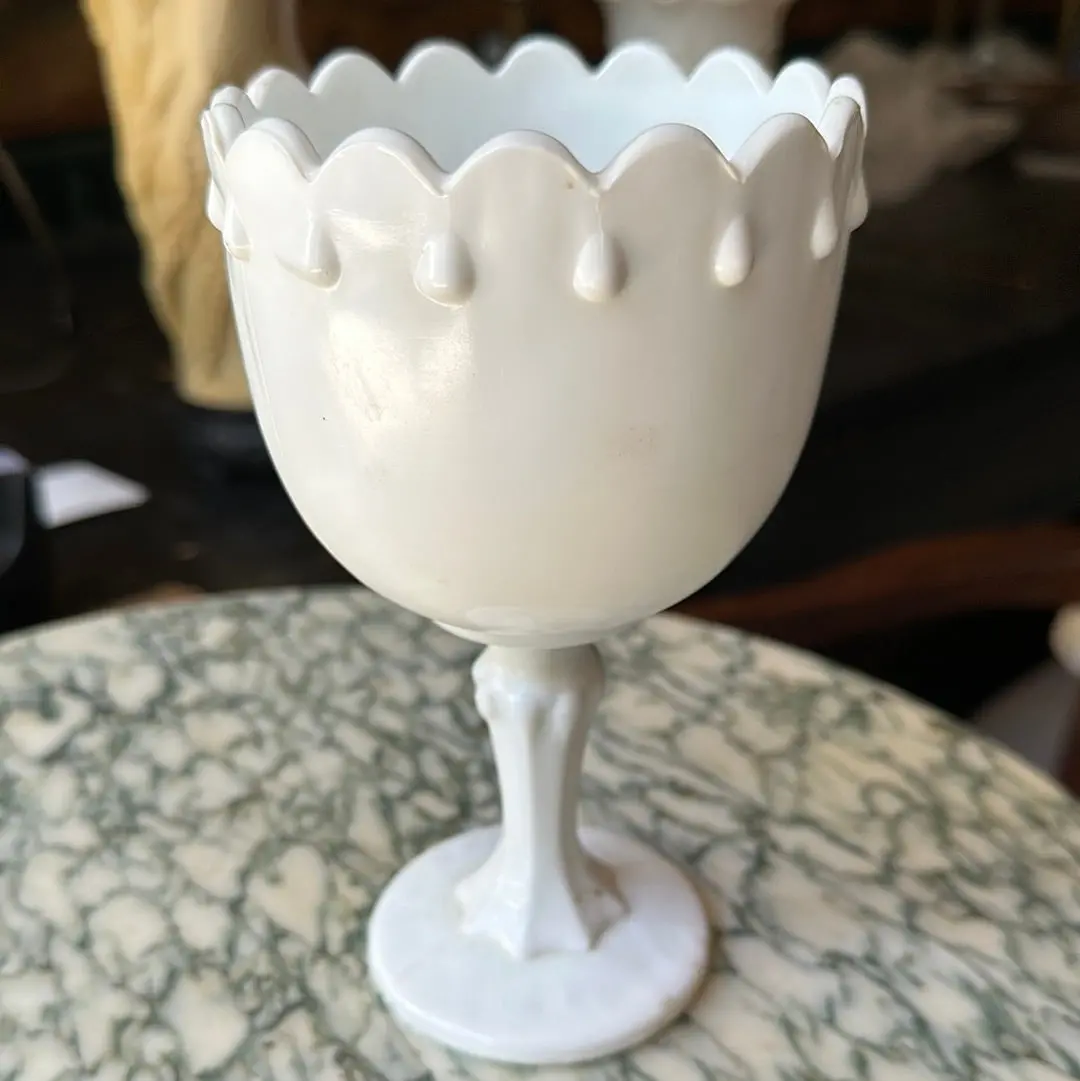 Small Milk Glass Footed Compote 1