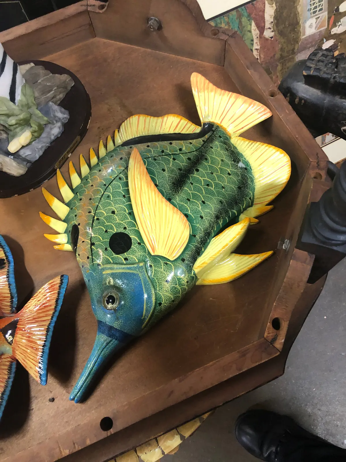 Large Green And Blue Fish Wall Hanging 1
