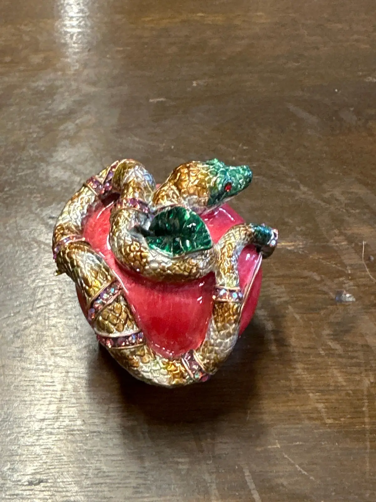 Small Enameled And Jeweled Snake Box 1