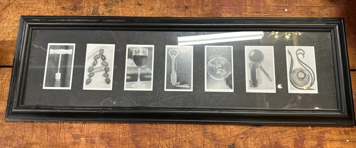 Horizontal Framed Collage Of Wine Accesories 1