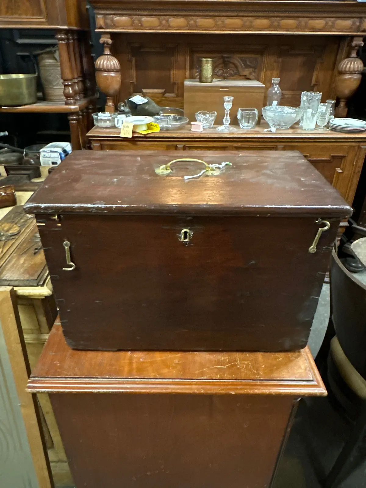 Wood Box With Brass Hardware 1