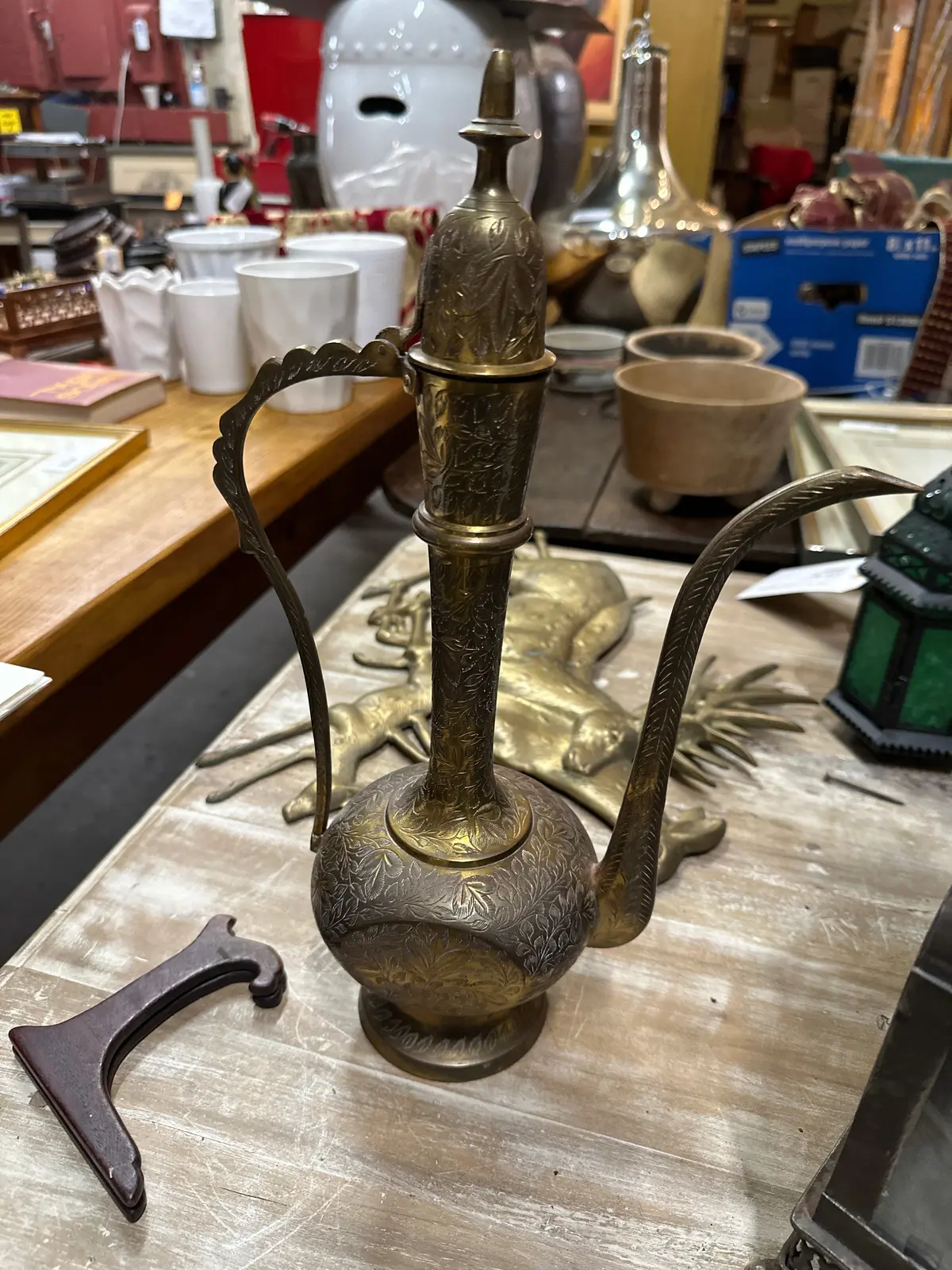 Large Brass Ewer From India 1