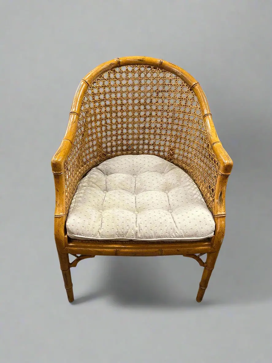 As Is Caned Back Faux Bamboo Chair 1