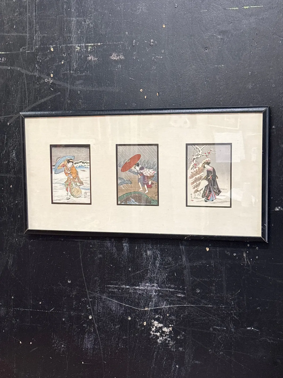 3 Framed Japanese Woodblock Prints 1