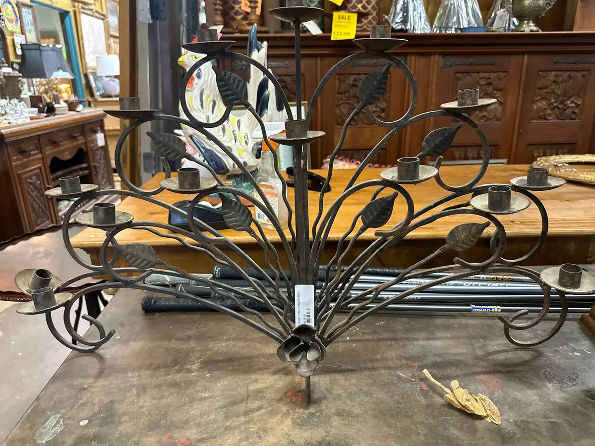 Ornate Iron Candelabra 1