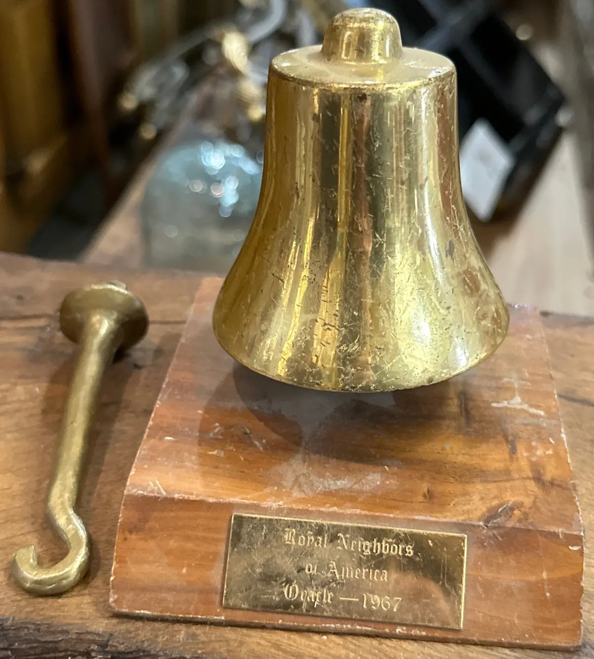 Brass Bell On Wood Stand 1