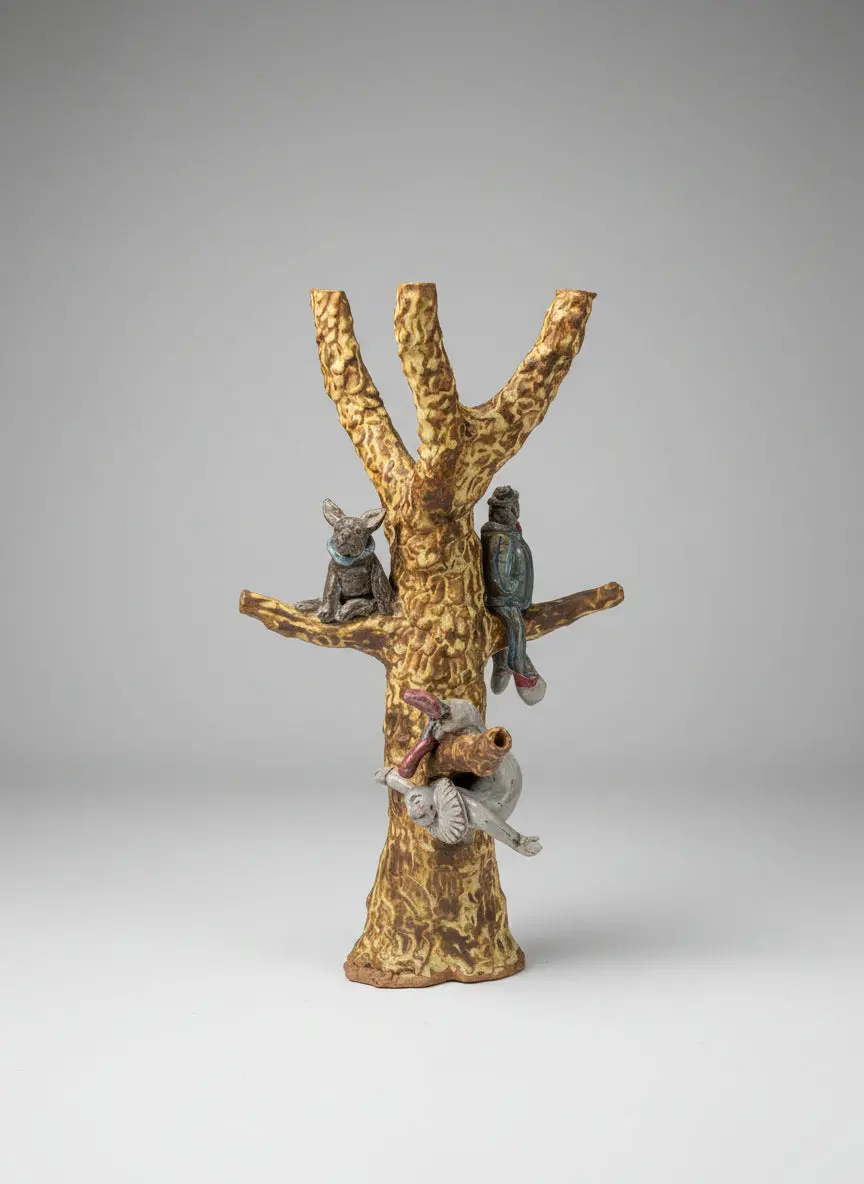 Tree With Perfromers Pottery Snake 1