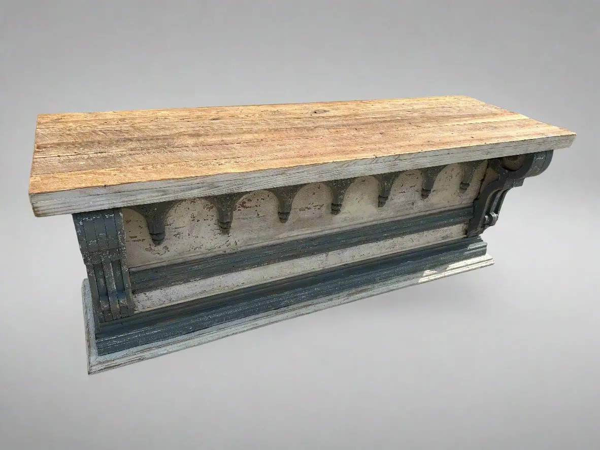 Blue And Gray Painted Counter With Corbels 1