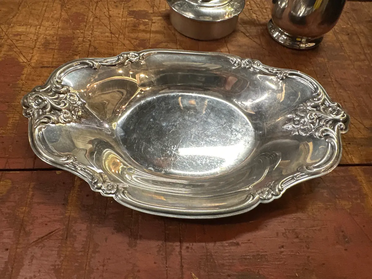 Small Ornate Silver Plate Tray 1